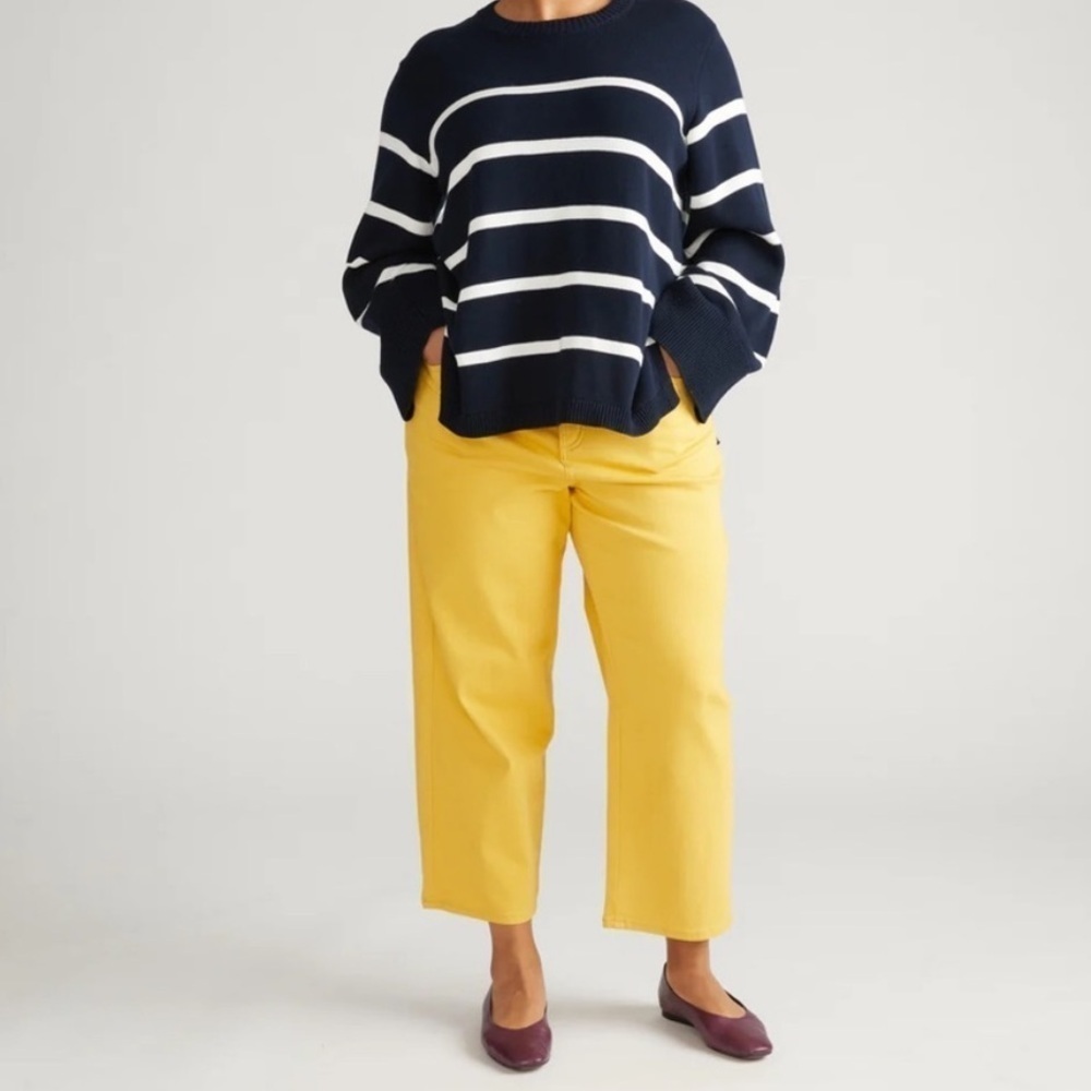 Universal standard bae boyfriend crop jeans sunshine yellow
